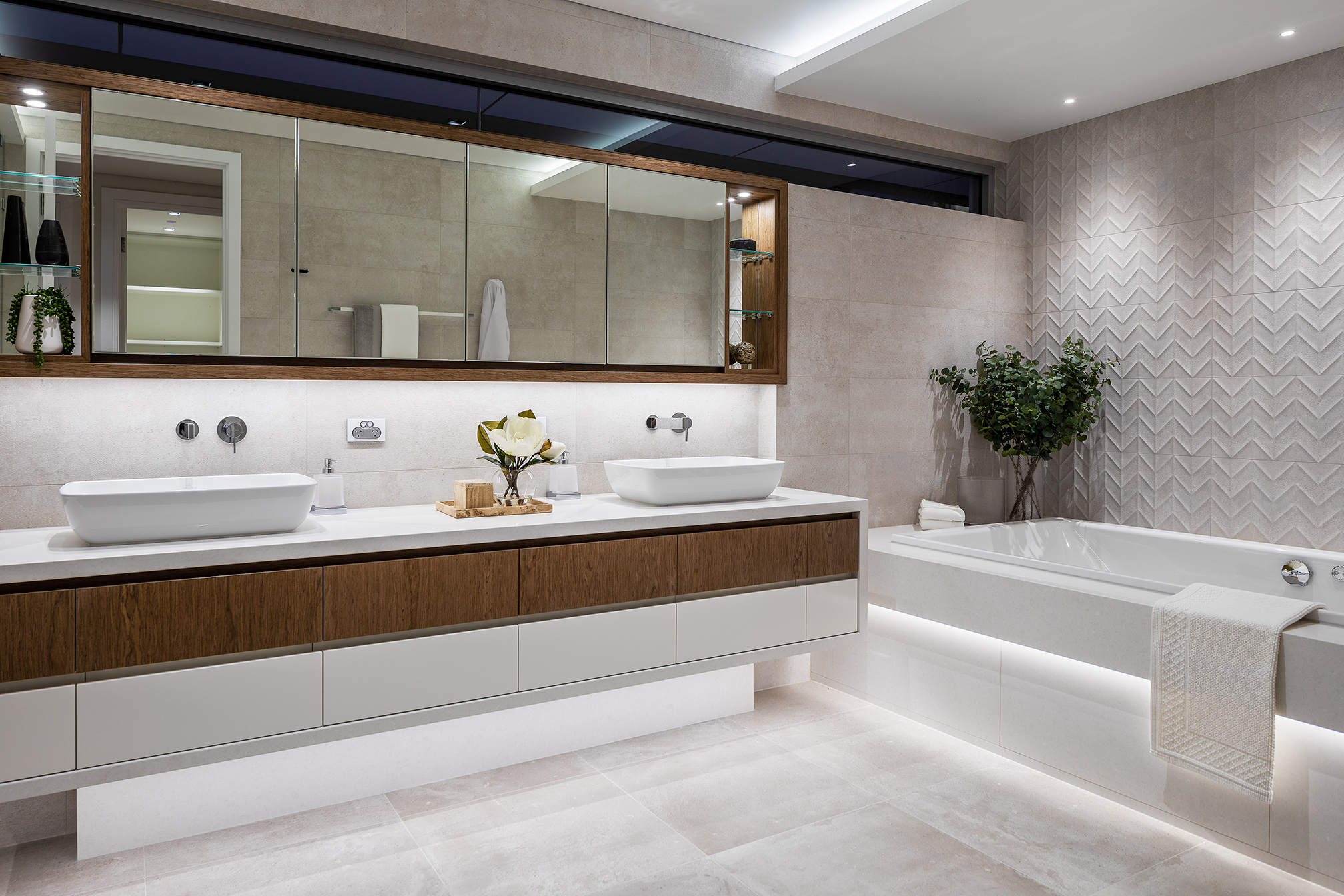 Private ensuite with double basins