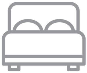 Pixelated grayscale image of a Bedroom