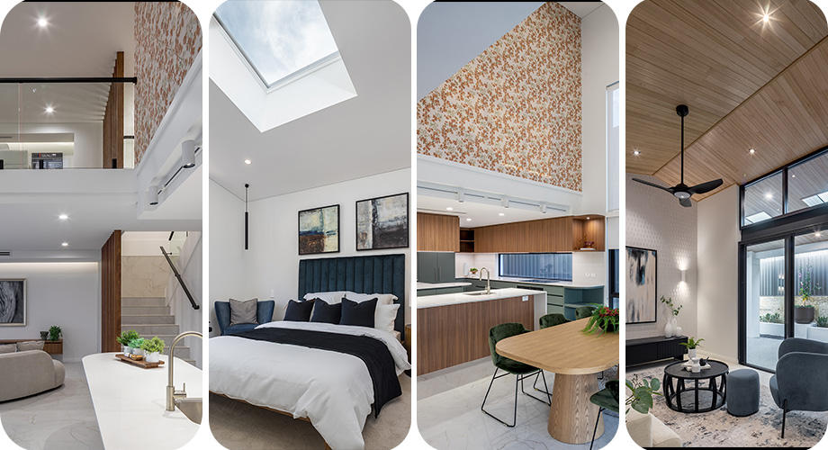 Narrow block home layout showing efficient zoning Narrow block home layout showing efficient zoning